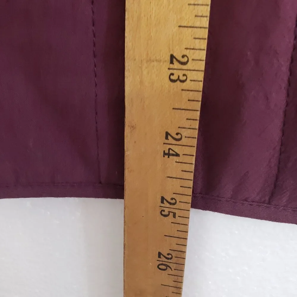 Polagram Woman's Button Front Burgundy Cotton Lined Jacket, Size Medium